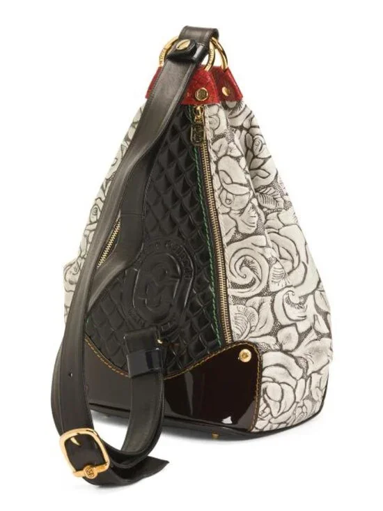 MARINO ORLANDI Made In Italy Leather Flower Backpack - Picture 3 of 6